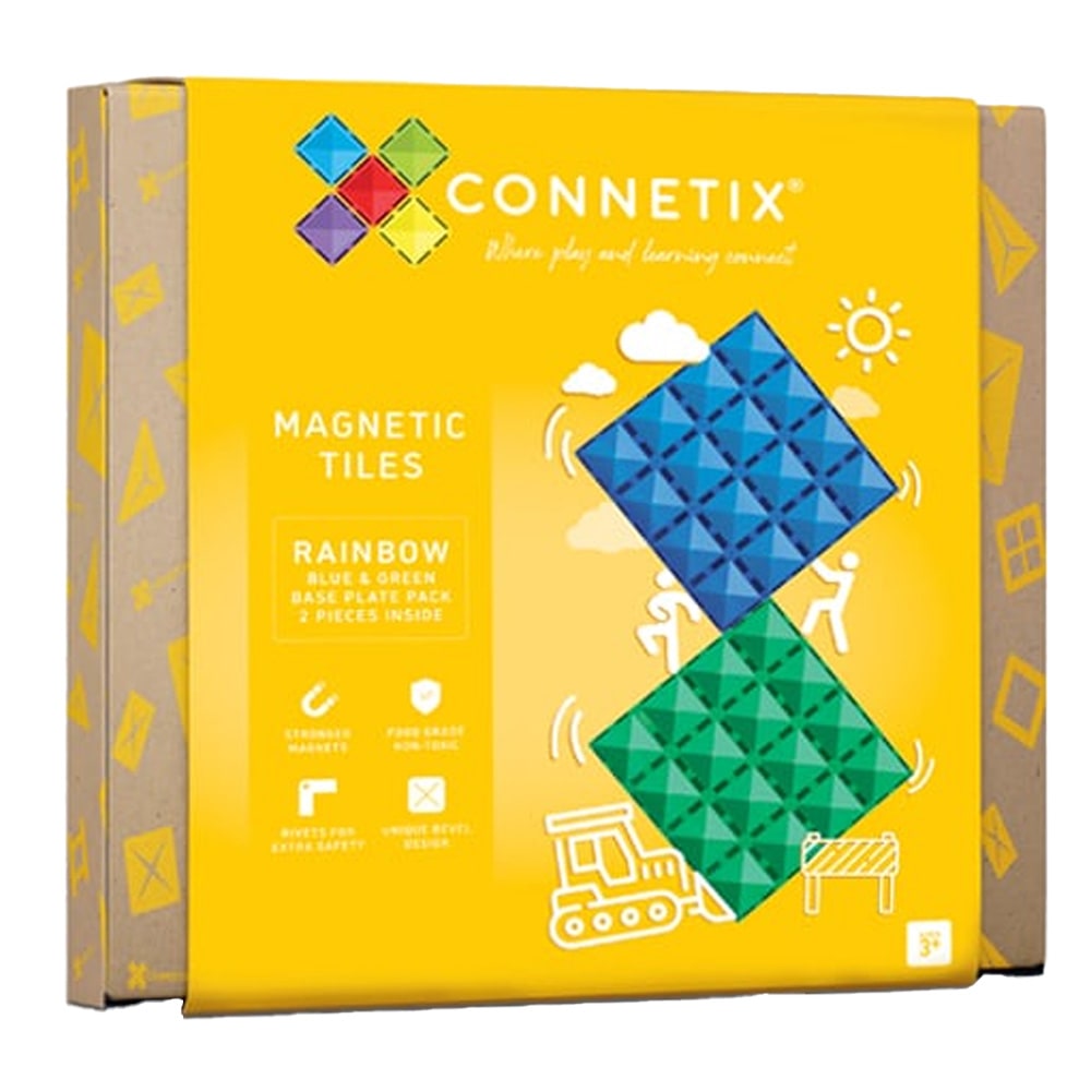 Connetix Tiles 2 Delige Bodemplaten Pack - Groen - Blauw Connetix Tiles