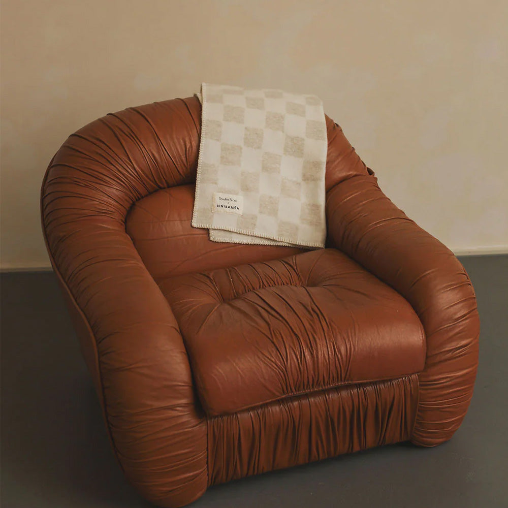 Binibamba & Studio Noos - Chequerboard Blanket - Toast