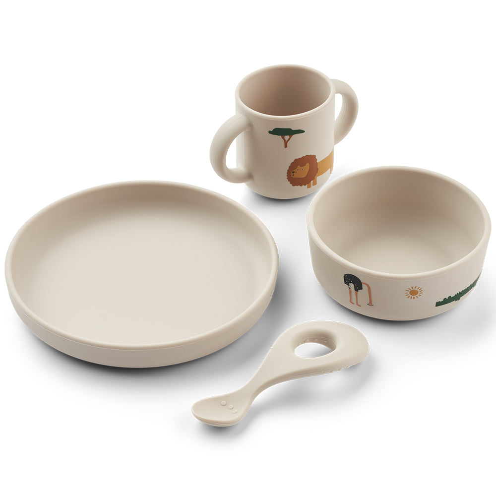 Liewood Servies Set Printed Vivi Safari - Sandy Mix Liewood