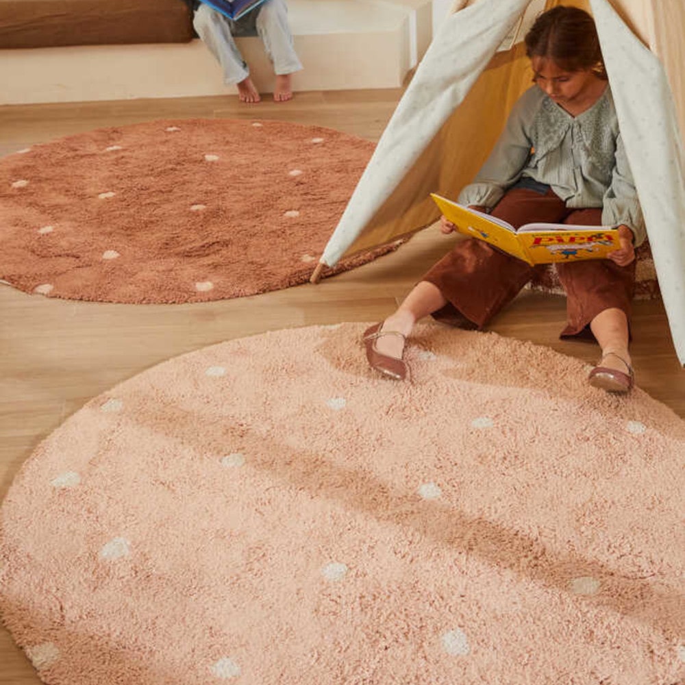 Lorena Canals Rond Vloerkleed Stippen - Rose Lorena Canals