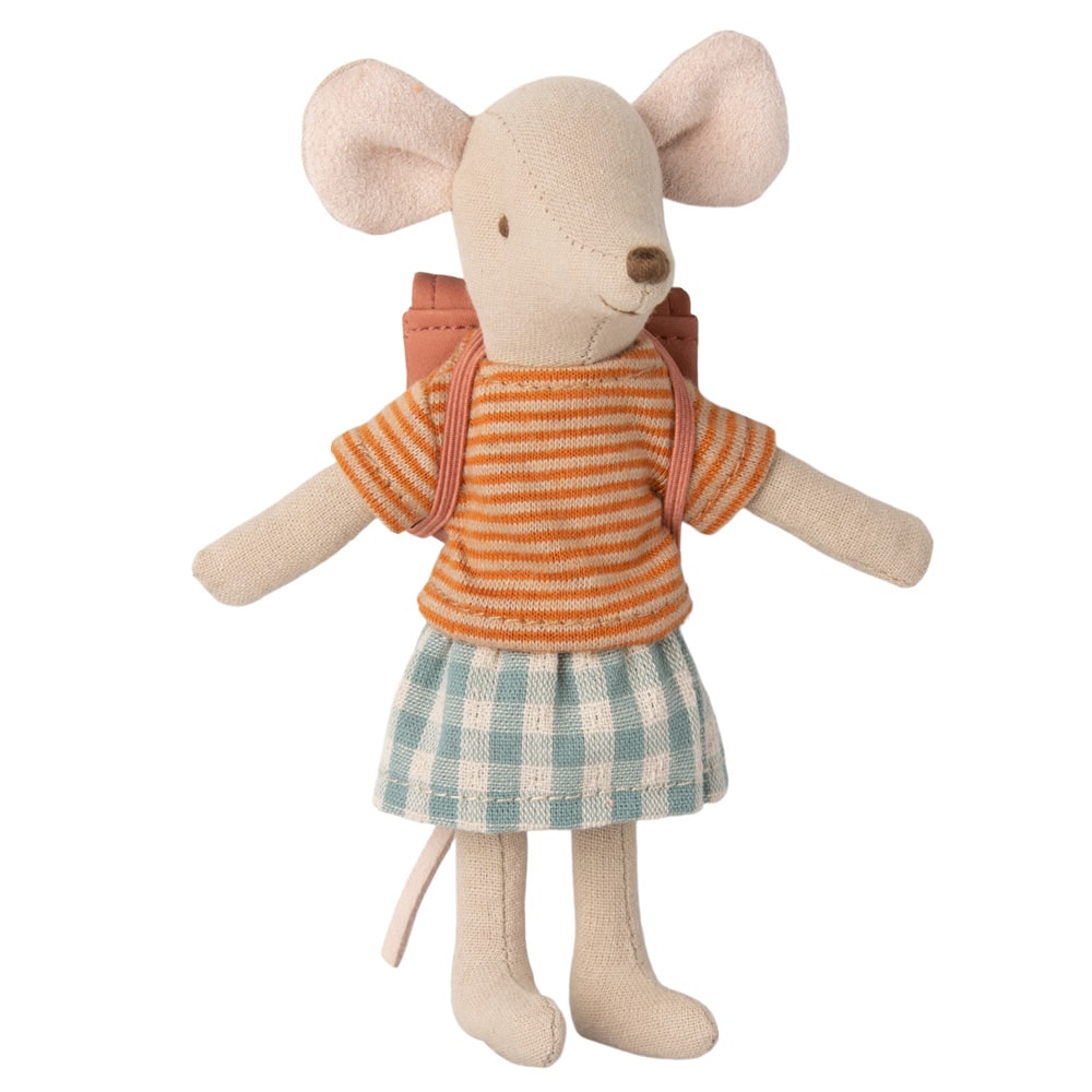 Maileg Driewieler Muis, Grote Zus Met Tas - Oud Roze Maileg