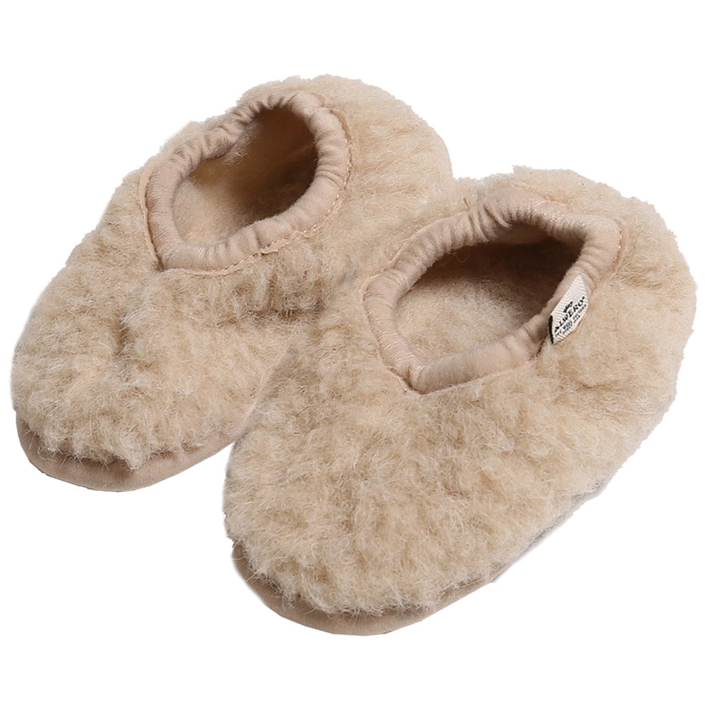 Alwero Wollen Ballerina Sloffen Junior - Beige Alwero