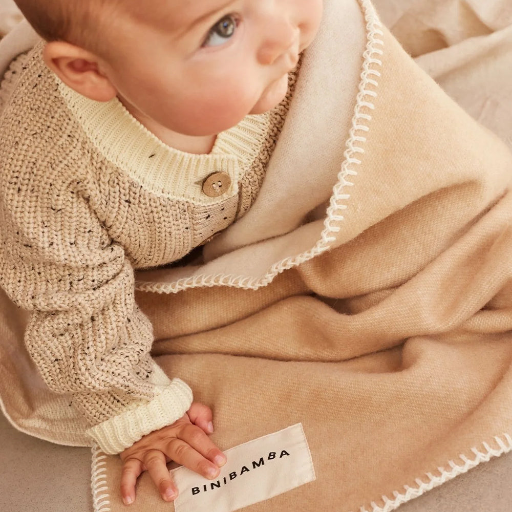 Binibamba Wollen Deken Twee Tinten 75x100cm