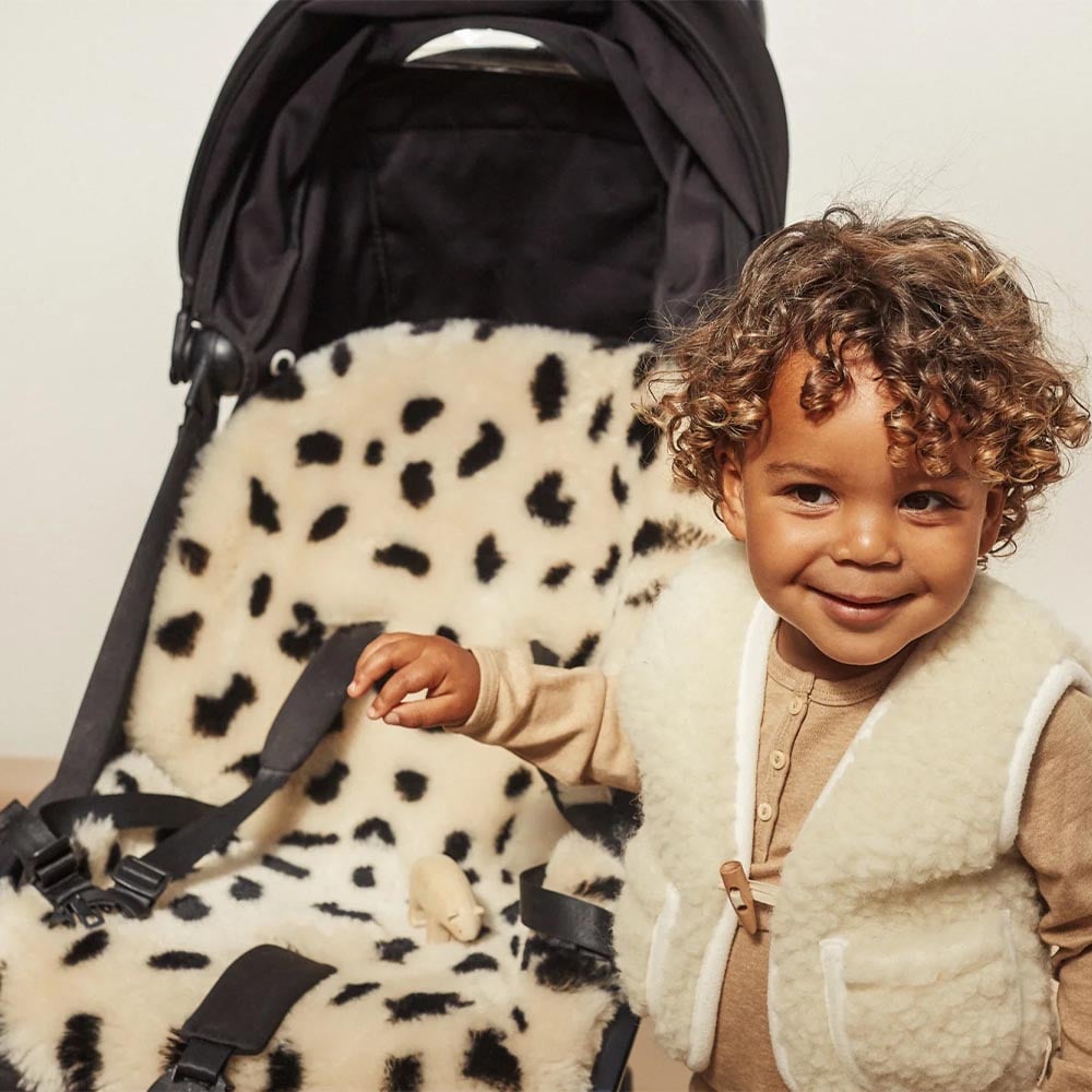 Binibamba Buggy Snuggler Schapenvacht - Leopard Peanut Binibamba