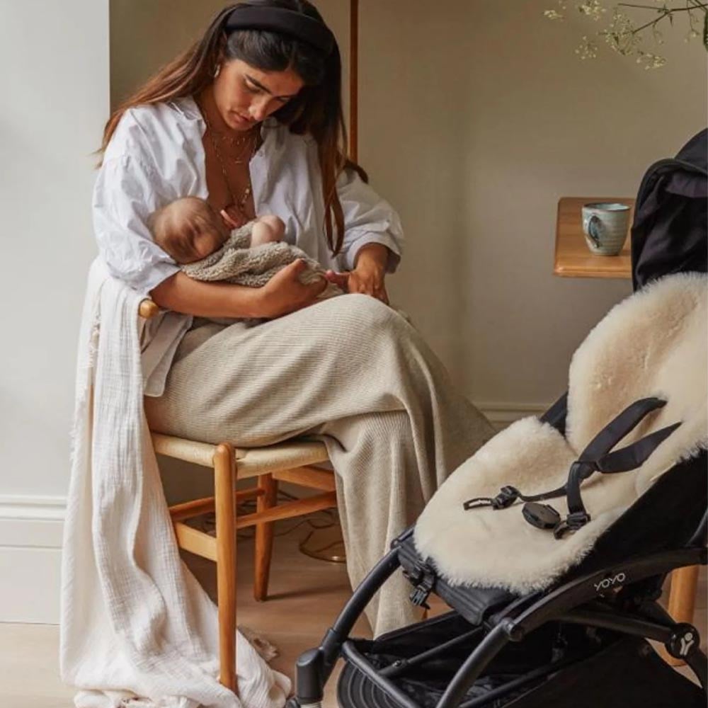 Binibamba Buggy Snuggler Schapenvacht - Milk Binibamba