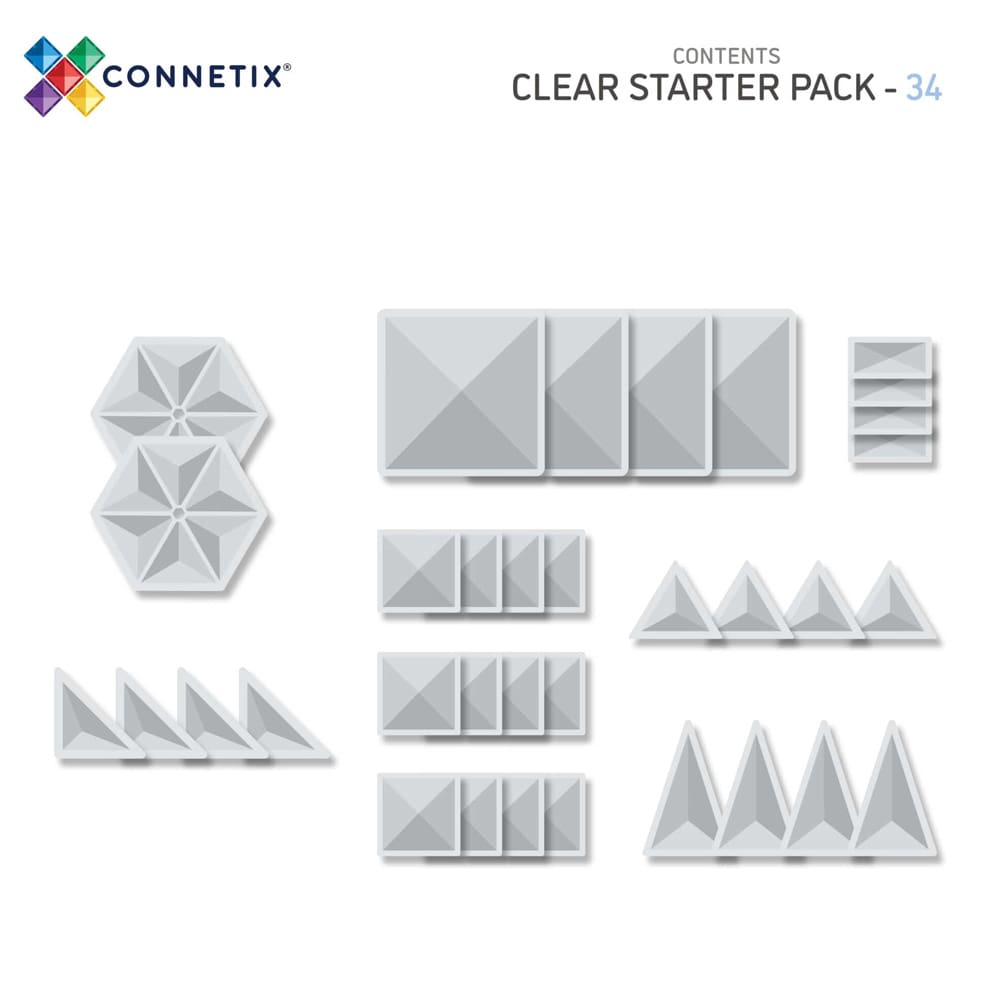 Connetix Clear Tiles Shape Expansion Pack 24 stuks Connetix Tiles