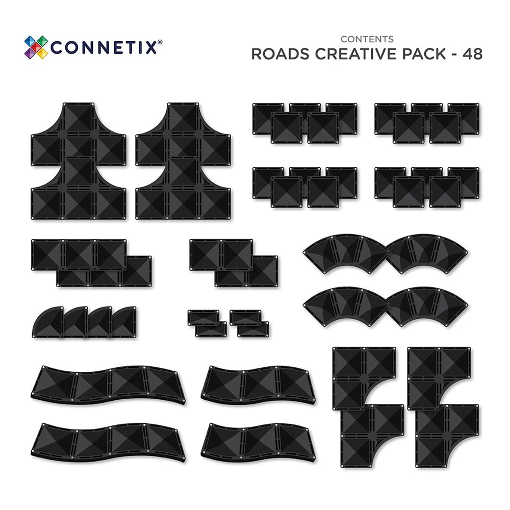 Connetix Tiles Creative Roads Pack - 48 PC - Kideo.store