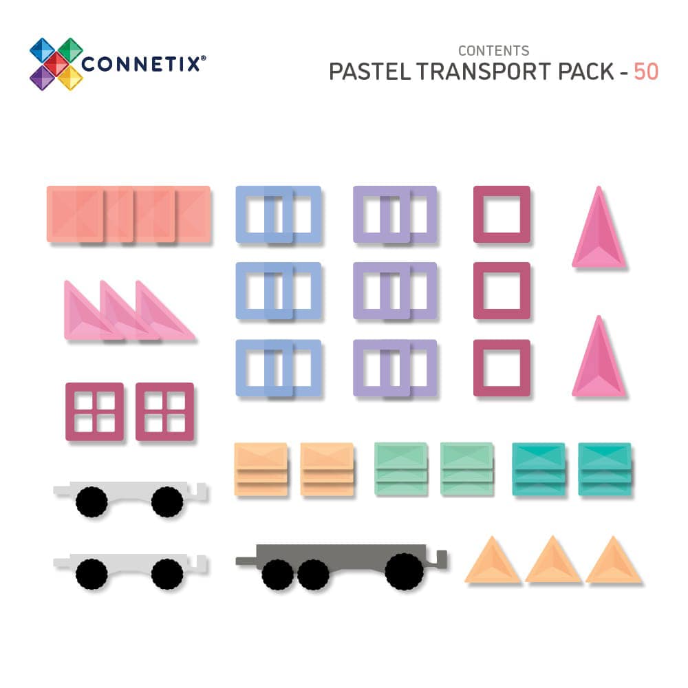 Connetix Tiles Pastel 50 Delige Transport Pack Connetix Tiles