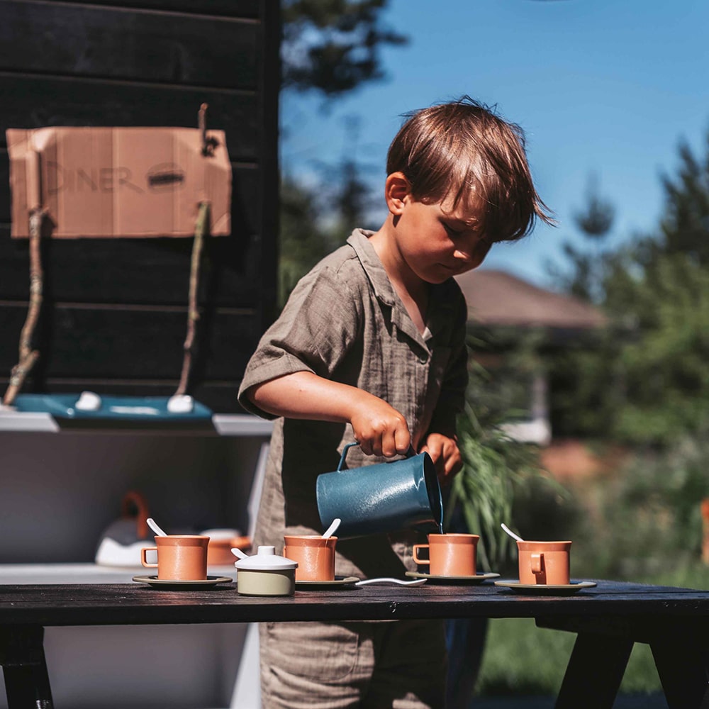 Dantoy BIOplastic Donkerblauwe Grote Eetset 79-delig Dantoy
