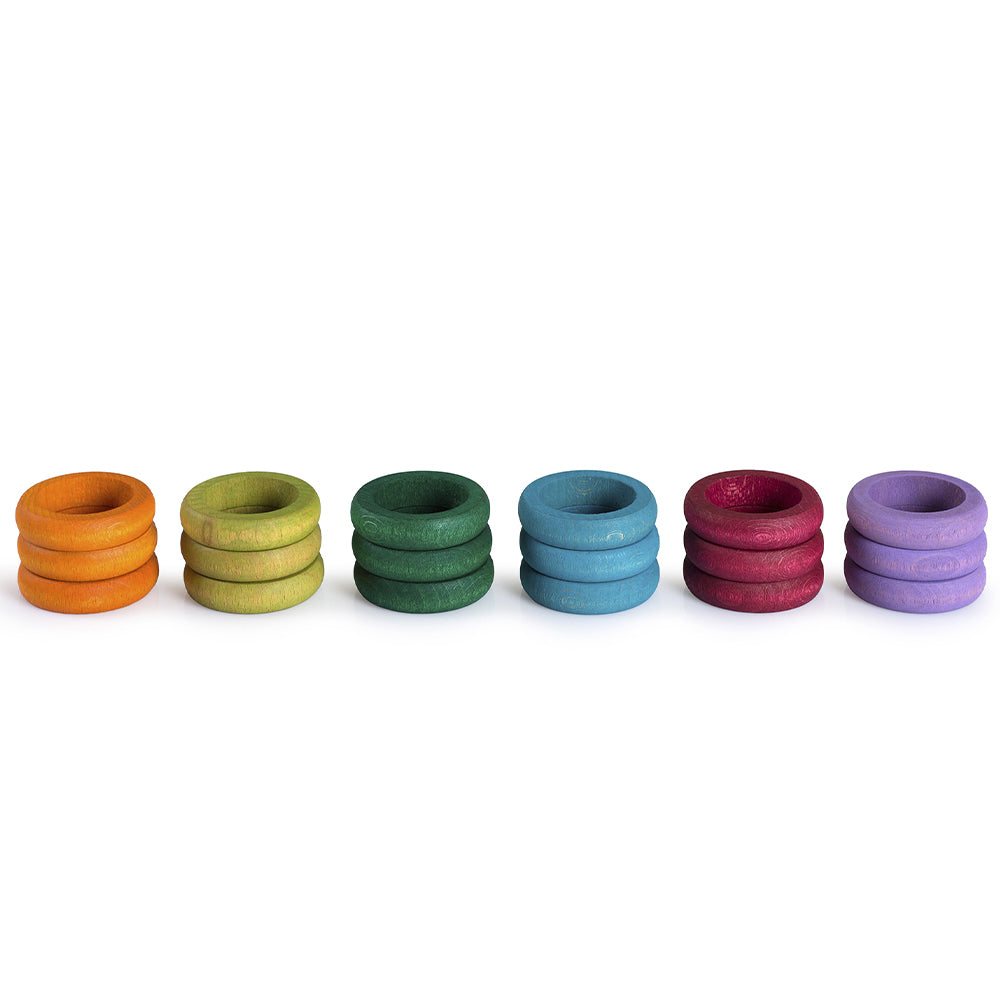 Grapat 18 Ringen in 6 Complimentaire Kleuren Grapat
