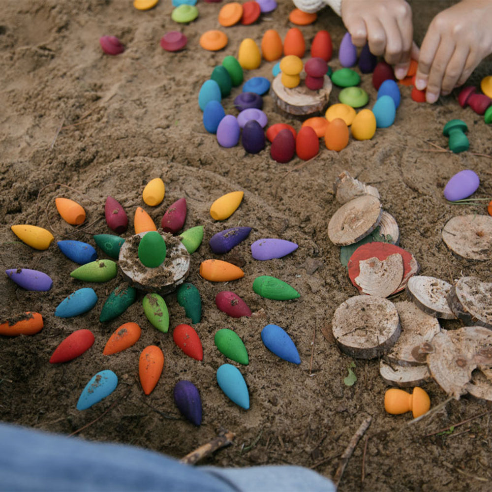 Grapat Mandala Houten Regenboog Sneeuwvlokken 36 stuks Grapat