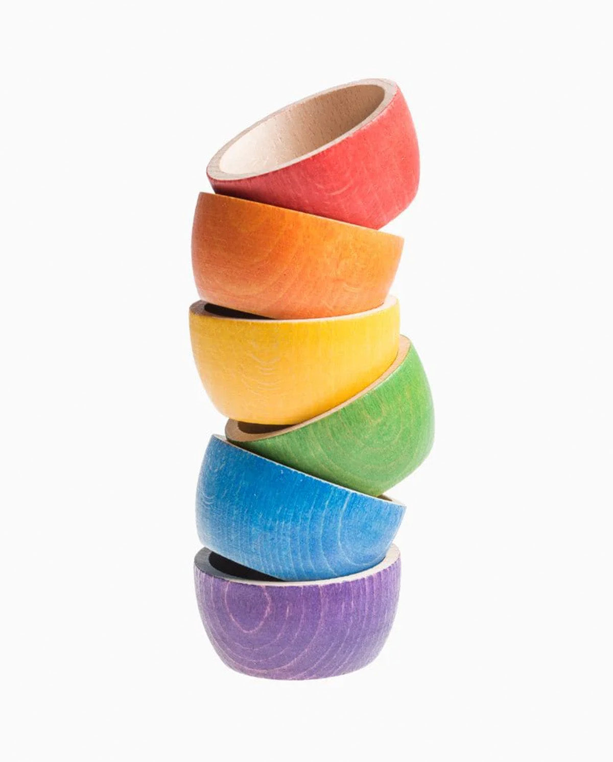 Grapat Houten Bakjes Regenboog - 6 Stuks
