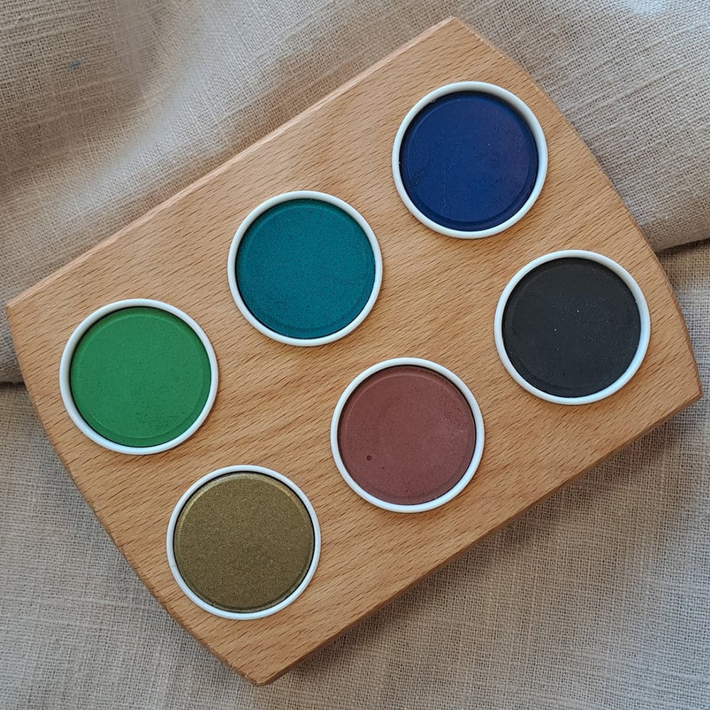 Grennn Waterverf Houder 6 Kleuren - Dino Grennn