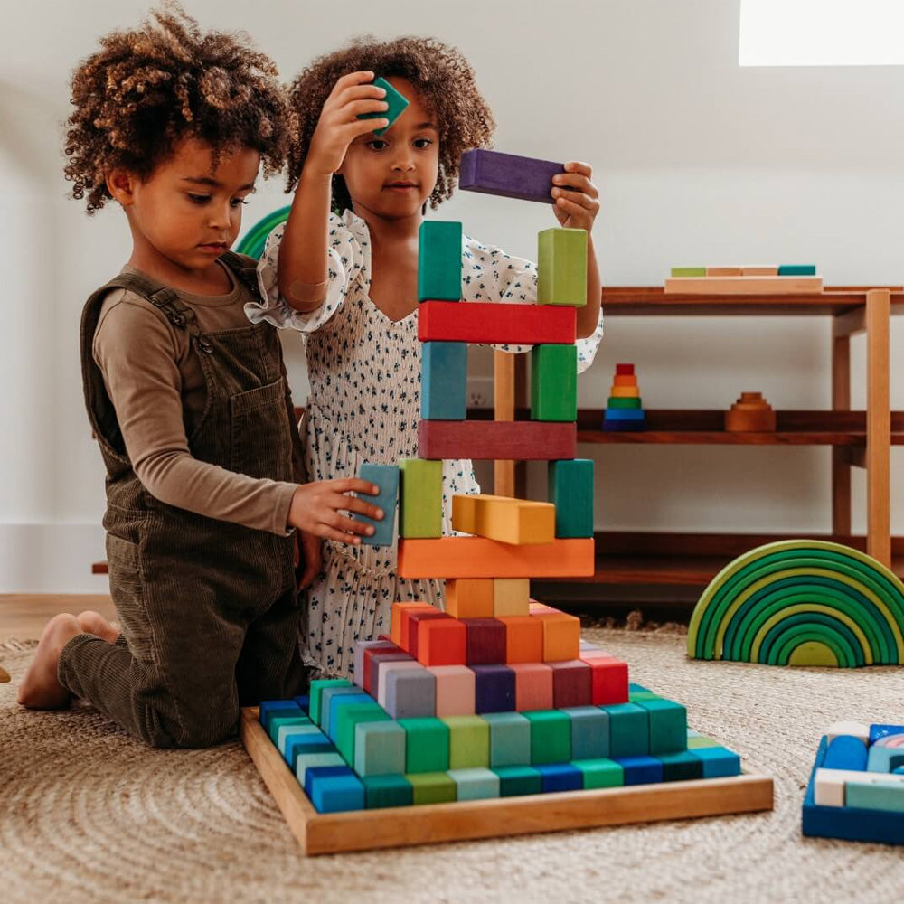 Grimm’s Blokken Piramide Groot - 100 stuks