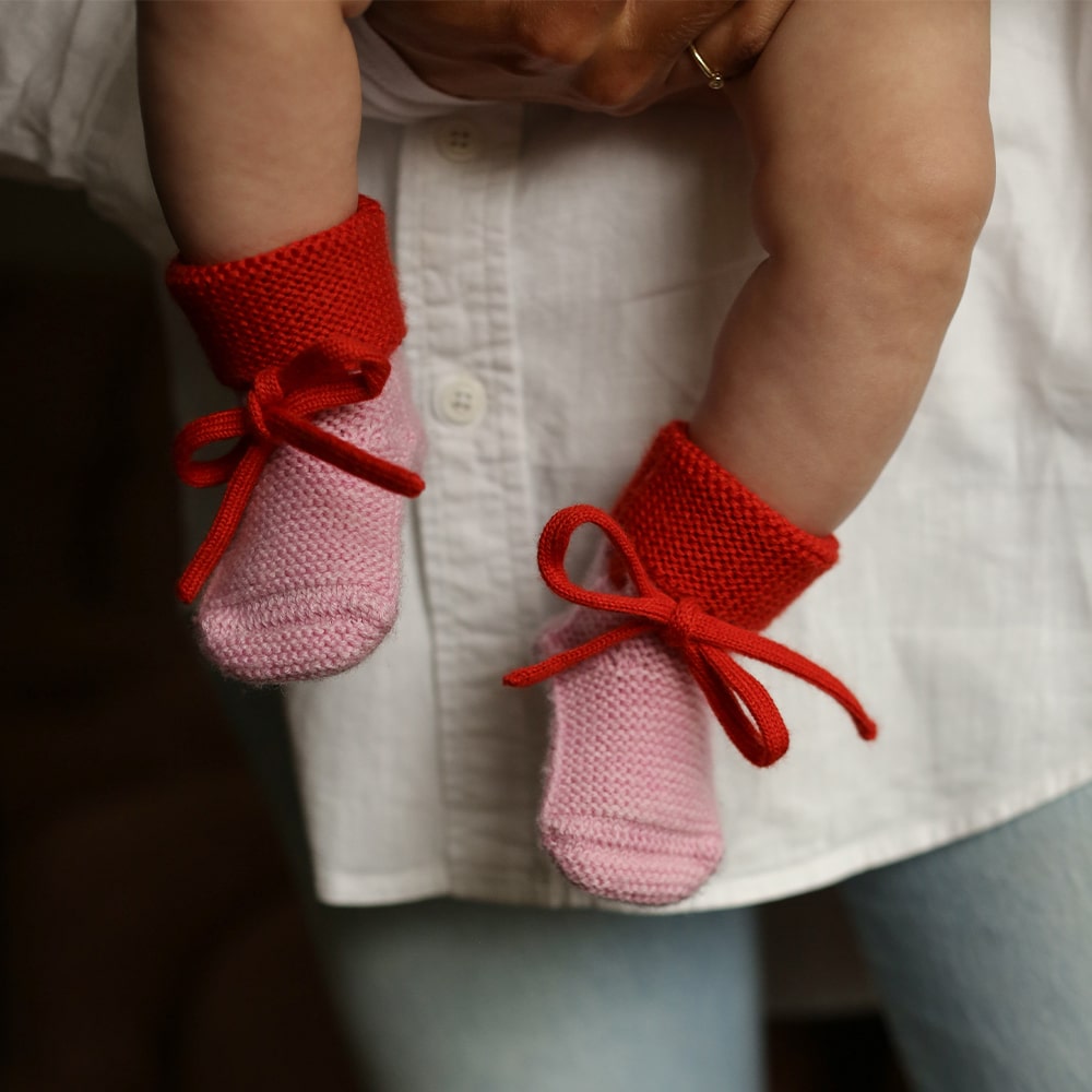 Hvid Baby Slippers 100% Merino wool