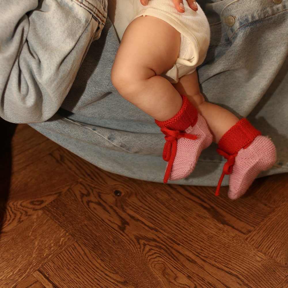 Hvid Baby Slippers 100% Merino wool