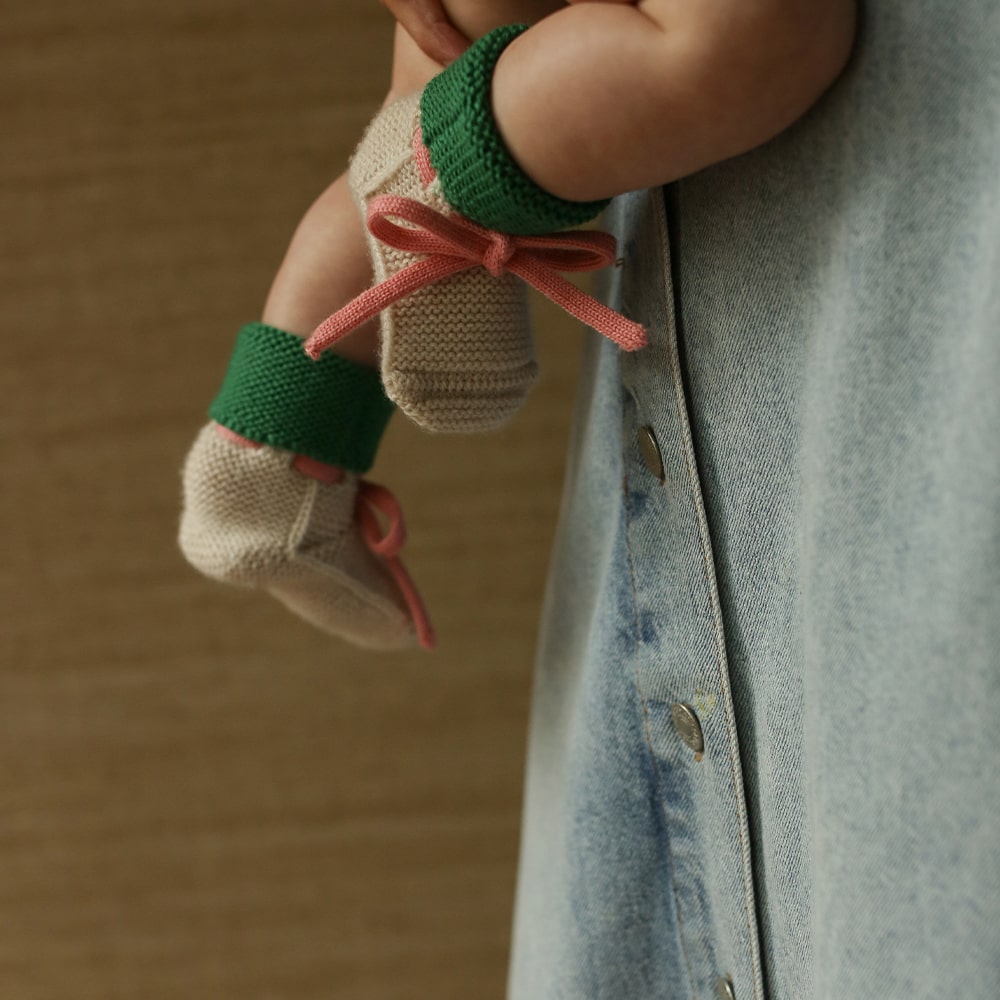 Hvid Baby Slippers 100% Merino wool