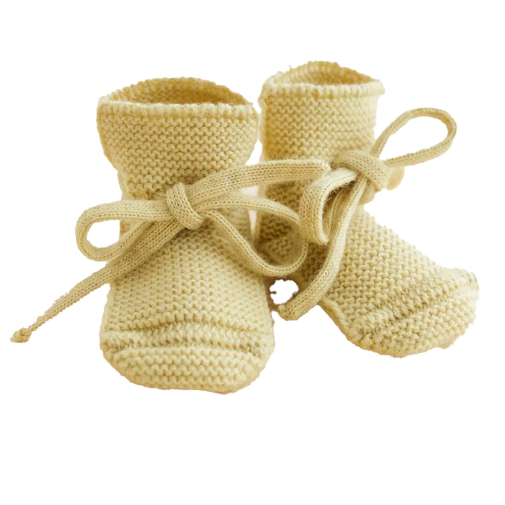 Hvid Baby Slofjes 100% Merinowol