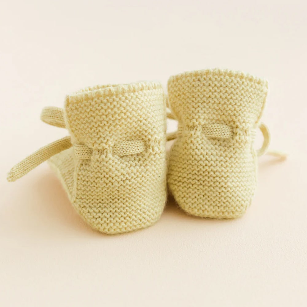 Hvid Baby Slofjes 100% Merinowol