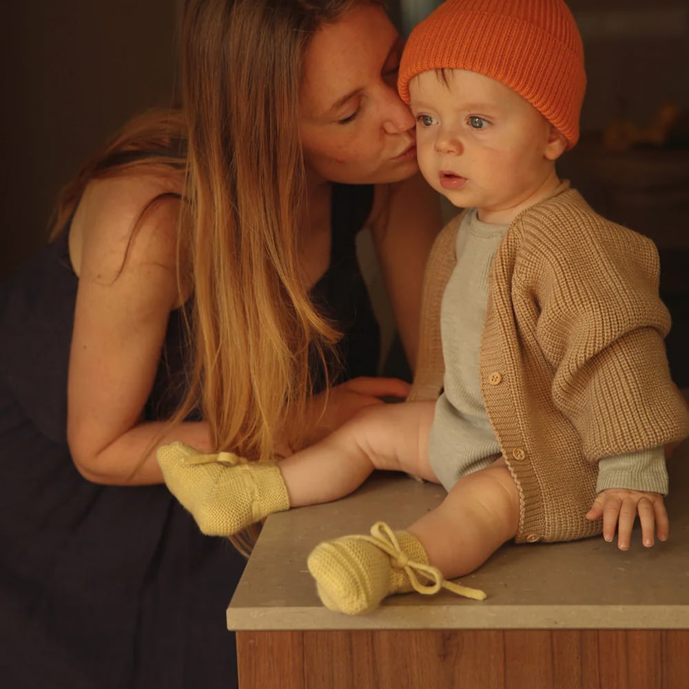 Hvid Baby Slofjes 100% Merinowol