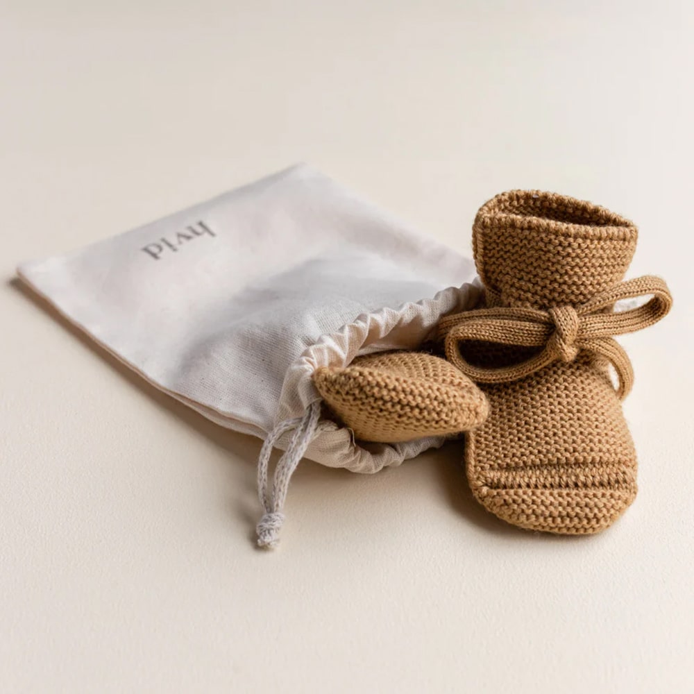 Hvid Baby Slofjes 100% Merinowol