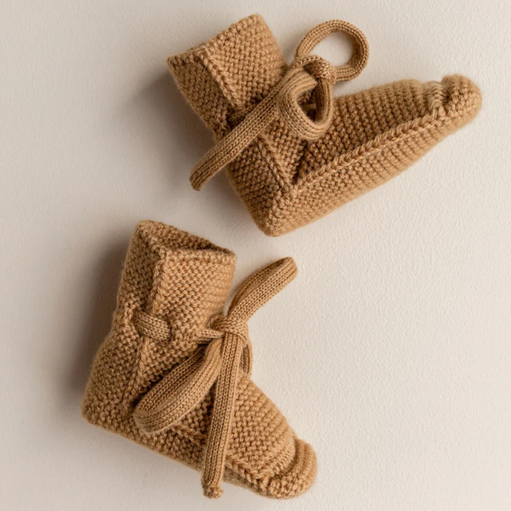 Hvid Baby Slofjes 100% Merinowol