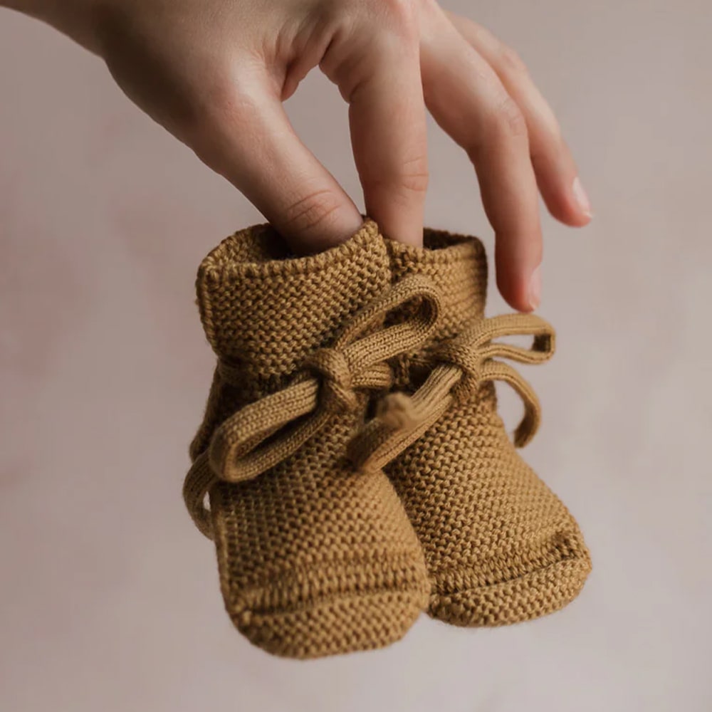 Hvid Baby Slofjes 100% Merinowol