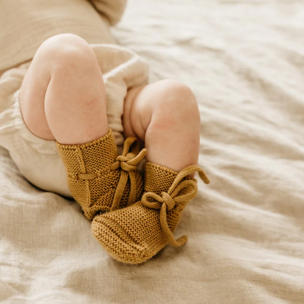 Hvid Baby Slofjes 100% Merinowol