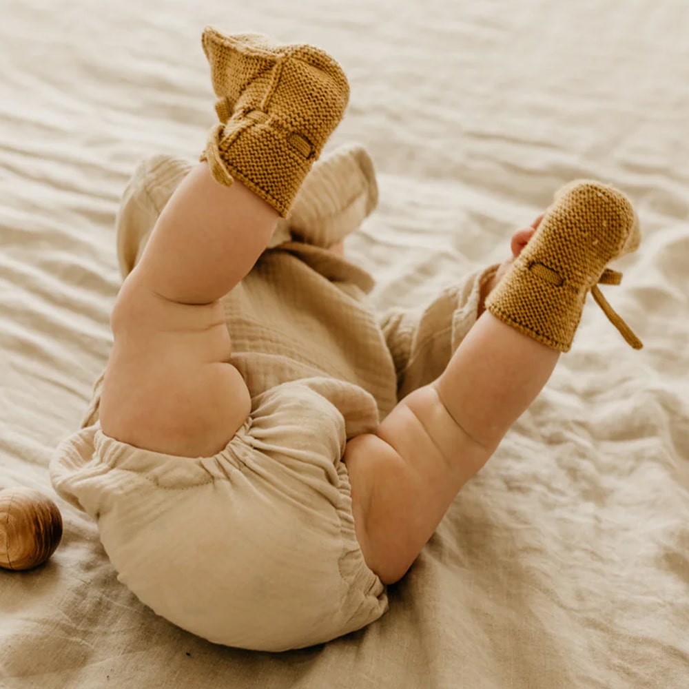 Hvid Baby Slofjes 100% Merinowol