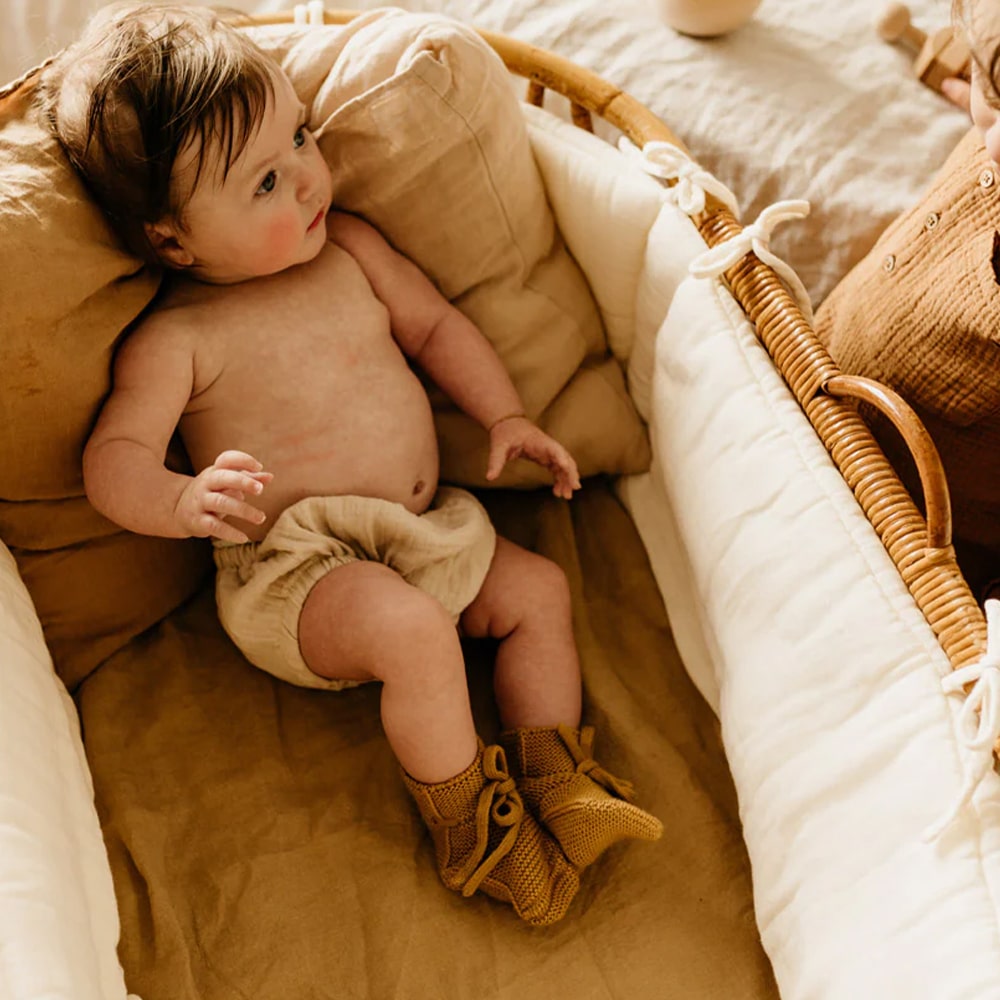 Hvid Baby Slofjes 100% Merinowol