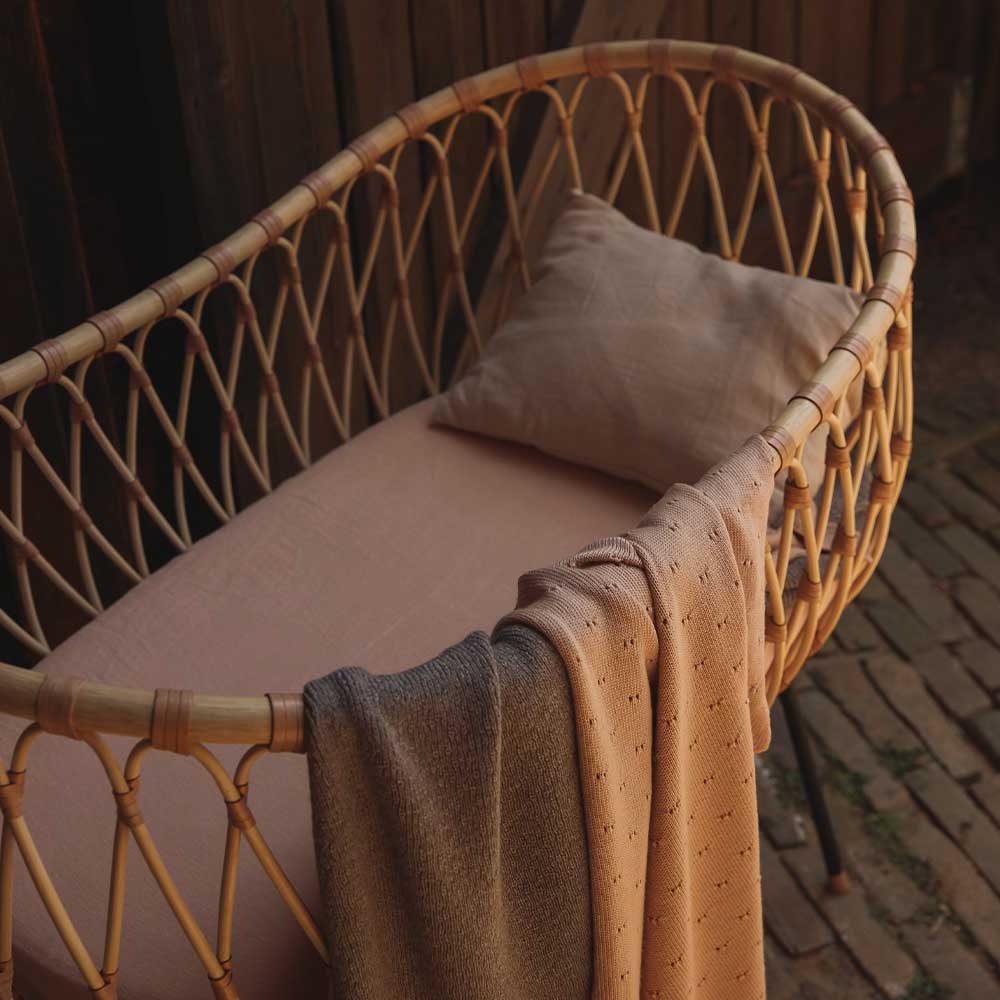 Hvid Wollen Deken Bibi 70 x 95 cm - Apricot Hvid
