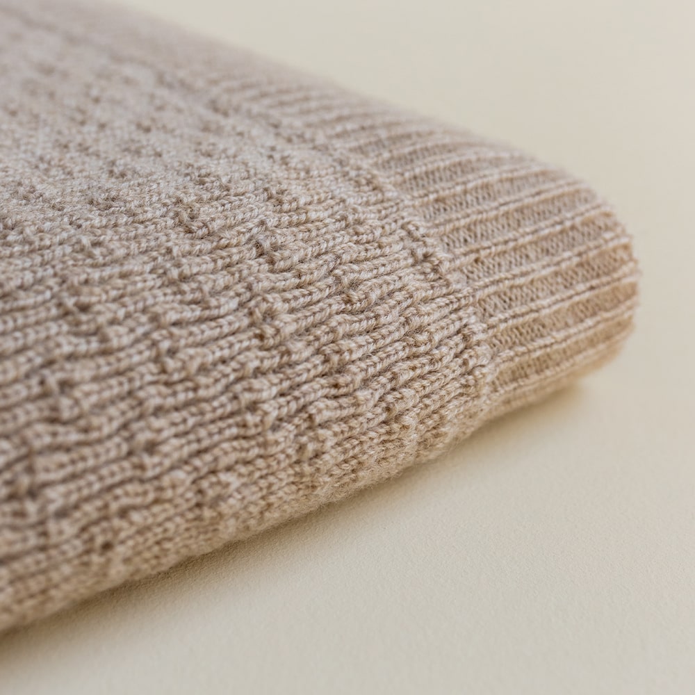 Hvid Wollen Deken Dora 70 x 95 cm - Sand Hvid