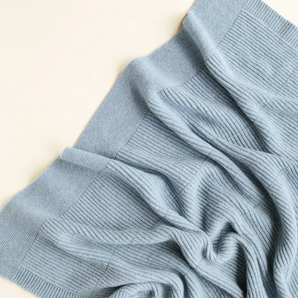 Hvid Wollen Deken Gaston 100 x 140 cm - Frost Blue