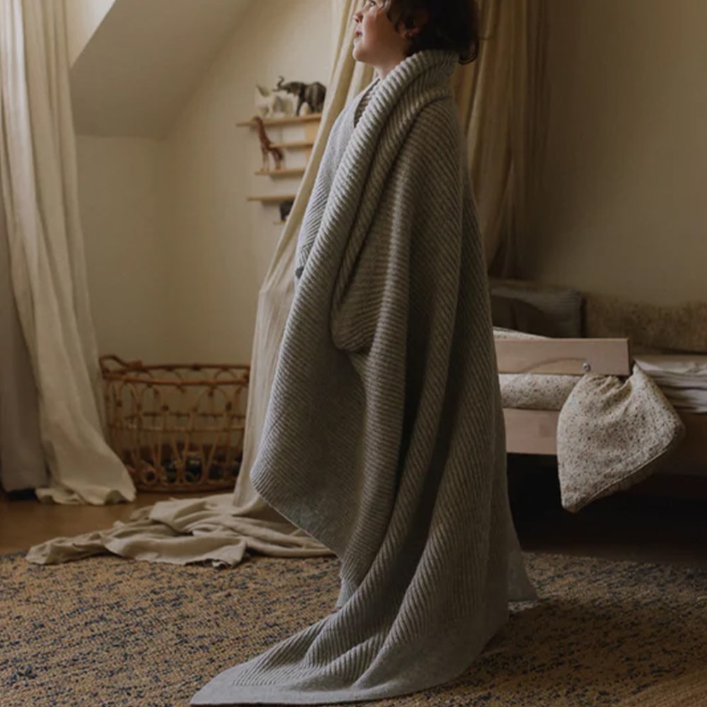 Hvid Wollen Deken Gaston 100 x 140 cm - Soft Grey