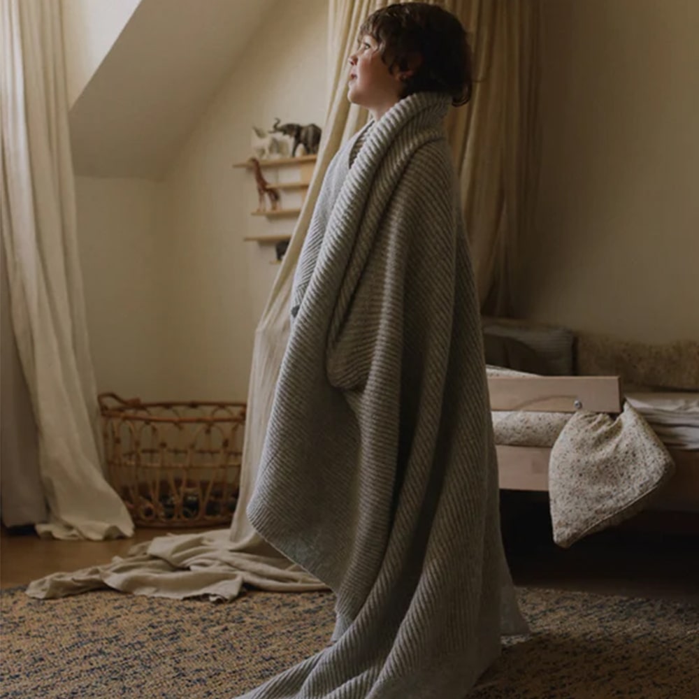 Hvid Wollen Deken Gaston 100 x 140 cm - Soft Grey
