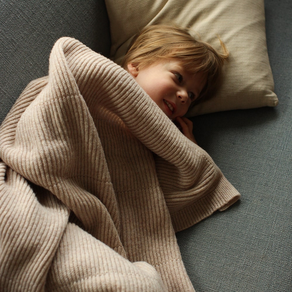 Hvid Wollen Deken Gaston 100 x 140 cm- Soft Beige Hvid