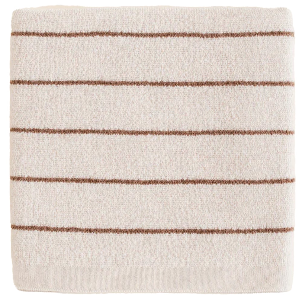 Hvid Wollen Deken Harry - Cream + Mocha