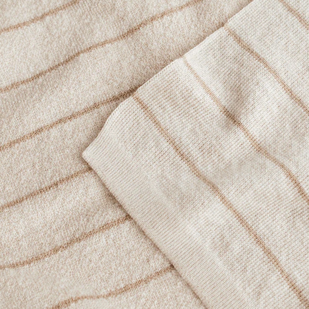 Hvid Wollen Deken Harry - Cream + Sand