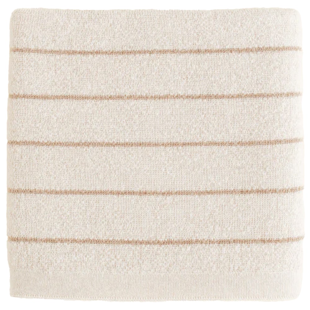 Hvid Wollen Deken Harry - Cream + Sand