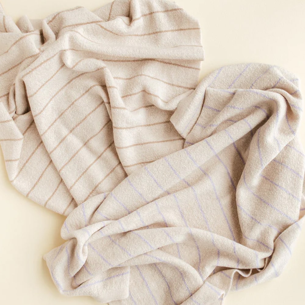 Hvid Wollen Deken Harry - Cream + Sand