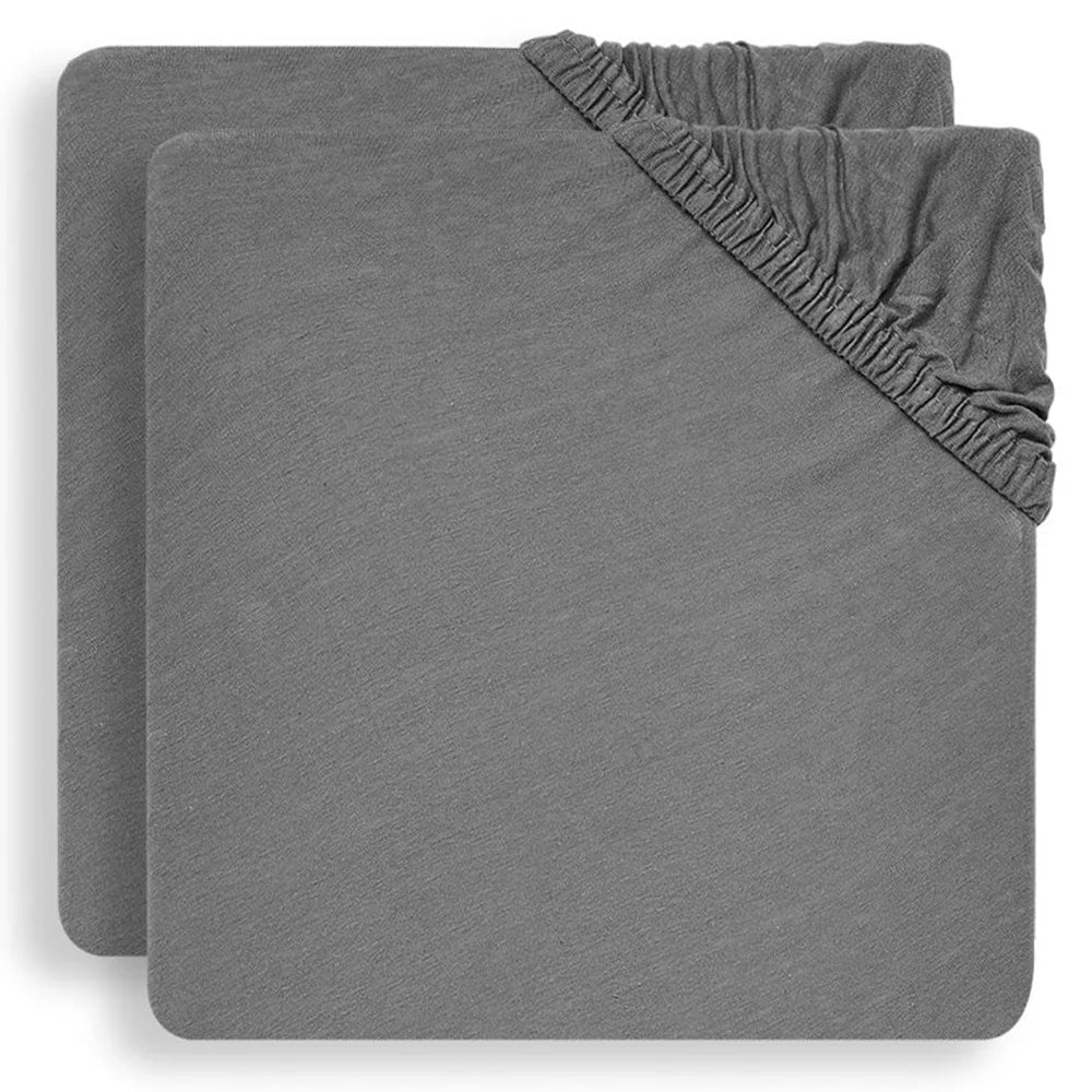 Jollein Hoeslaken Ledikant Jersey 60x120cm Storm Grey 2 Stuks