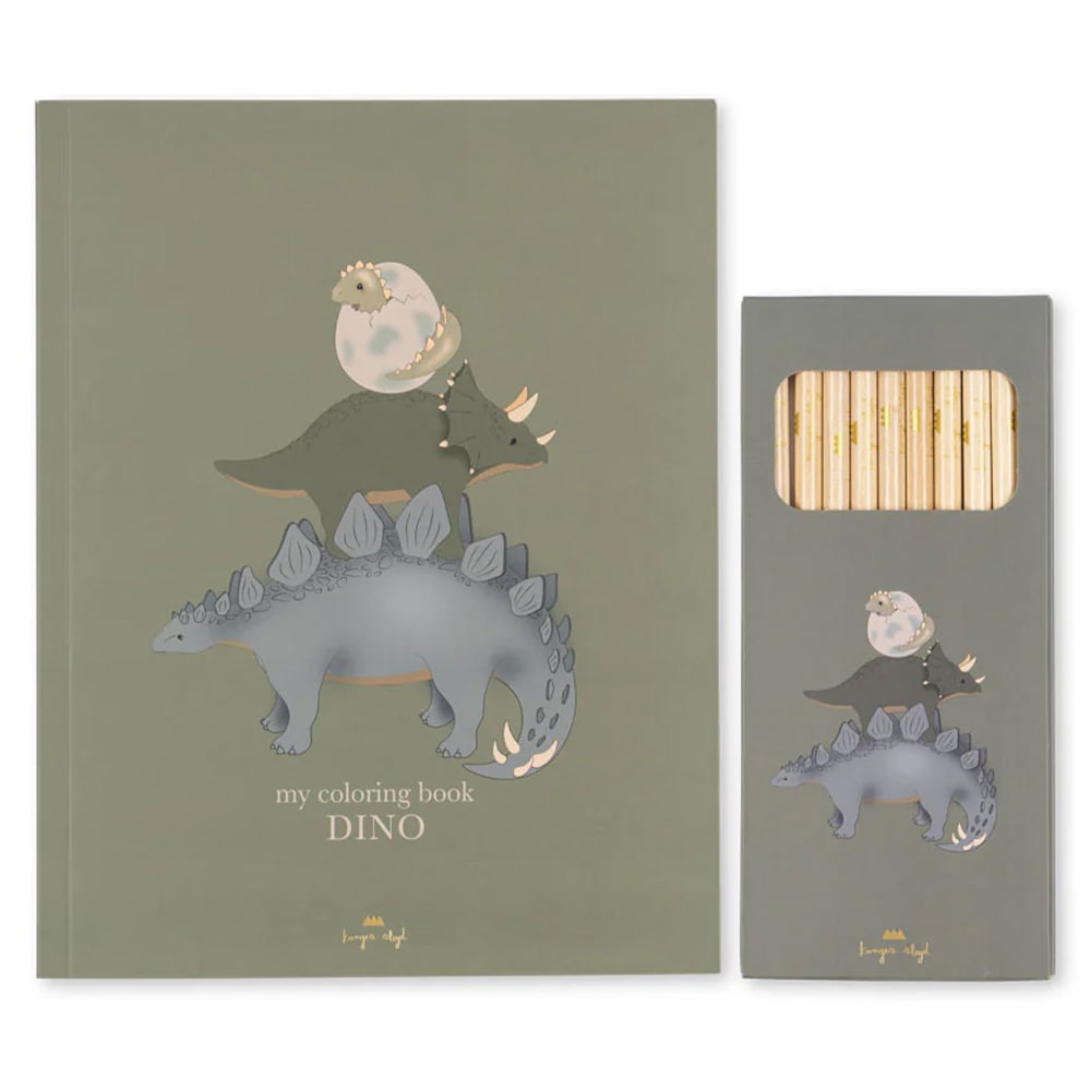 Konges Slojd Kleurboek en Kleurpotloden - Dino Konges Slojd