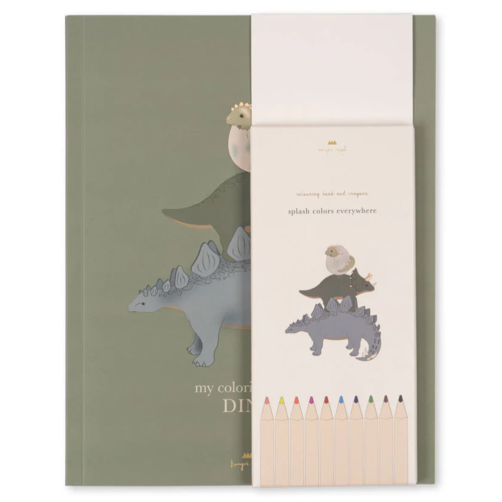 Konges Slojd Kleurboek en Kleurpotloden - Dino Konges Slojd