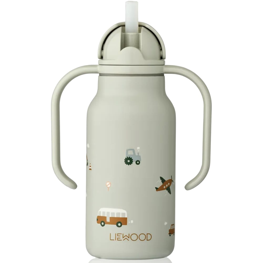 Liewood Kinderdrinkfles Kimmie 250ml - Vehicles Dove Blue Liewood