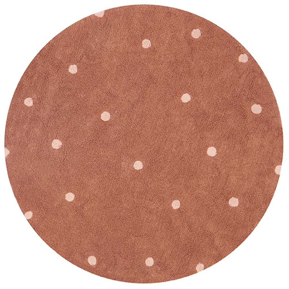 Lorena Canals Rond Vloerkleed Stippen - Chestnut Lorena Canals