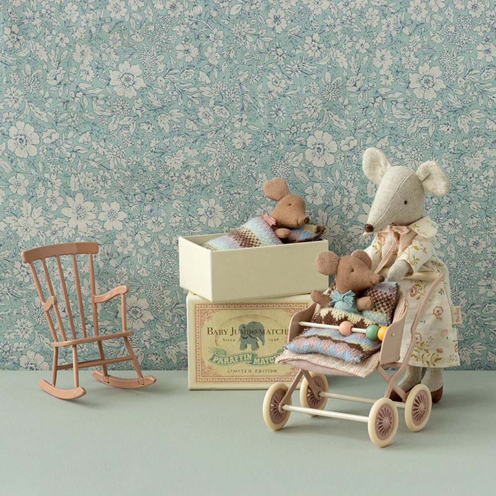 Maileg Baby Muis Slaap/wakker in Doosje - Blauw Maileg