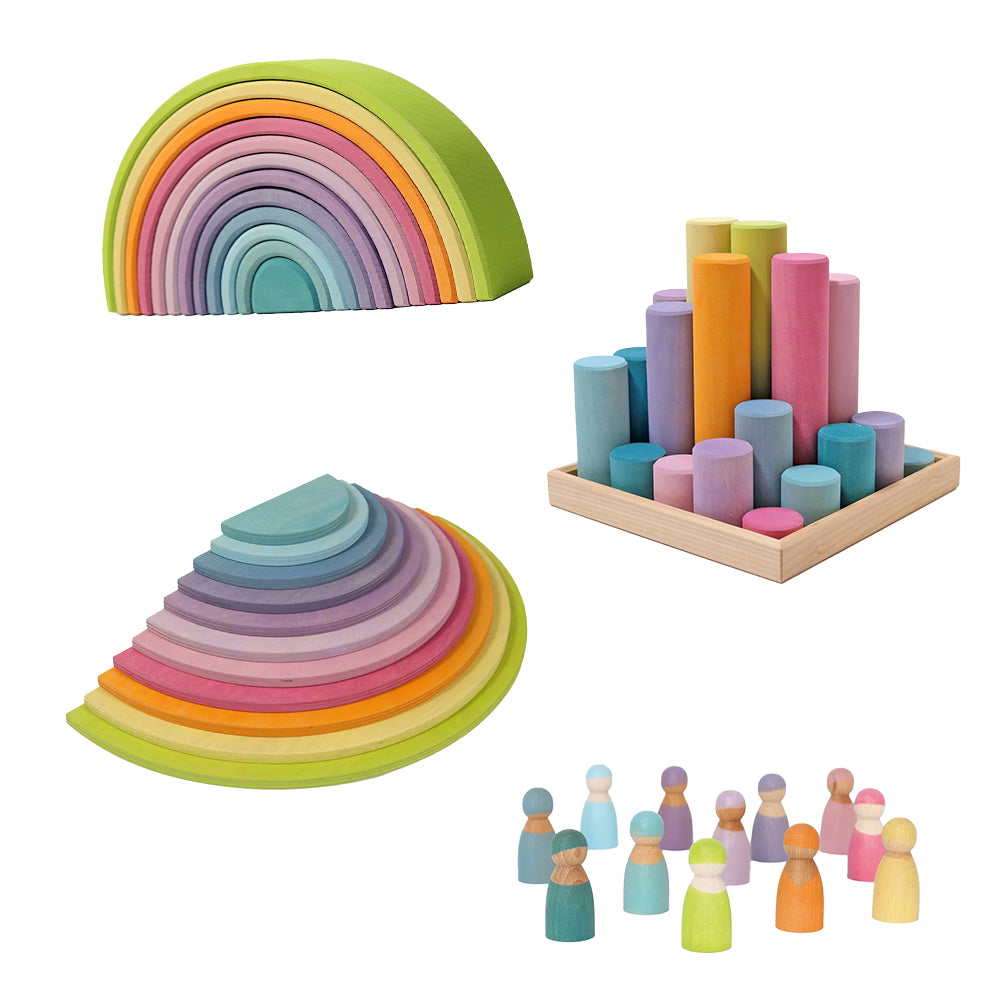 Speelgoedpakket Kinderopvang - Grimms Bouwset Pastel