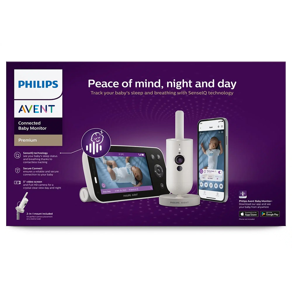 Philips Avent Premium Connected Babyfoon + IQSense