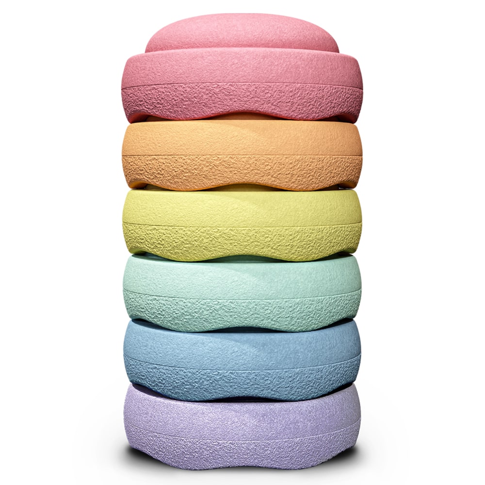 Stapelstein Original Mini Regenboog Pastel - 6 Mini-stapelstenen Stapelstein