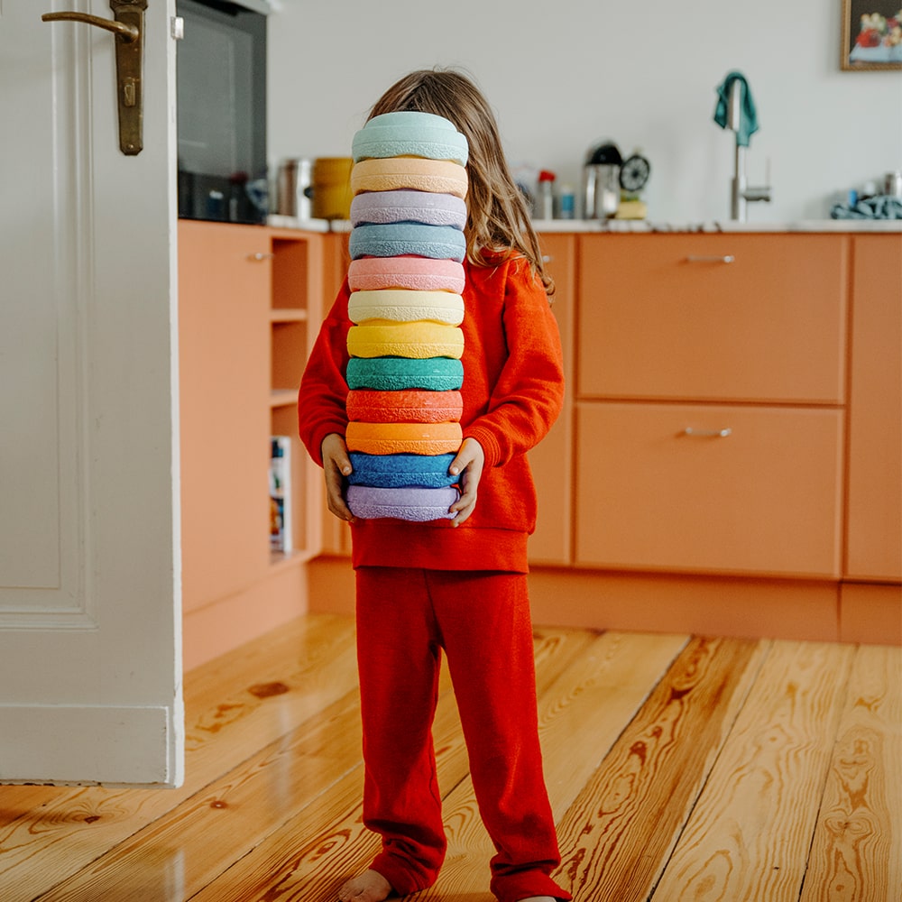 Stapelstein Original Mini Regenboog Pastel - 6 Mini-stapelstenen Stapelstein